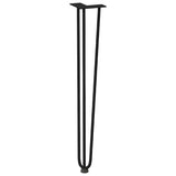 hairpin legs for console tables for Console Table 4 pcs Black 72 cm Solid Steel - Top-Down View