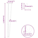 hairpin legs for console tables for Console Table 4 pcs Black 72 cm Solid Steel - Extra Image