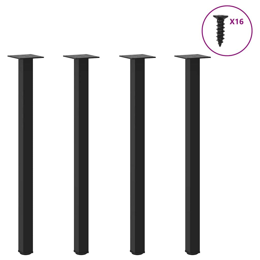 Console Table Legs 4 pcs Black 72-74 cm Steel
