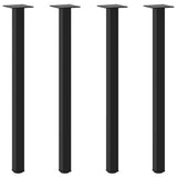 Console Table Legs 4 pcs Black 72-74 cm Steel