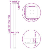 Console Table Legs 4 pcs Black 72-74 cm Steel
