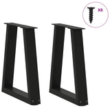 Coffee Table Legs V-Shape 2 pcs Black 28x(42-43.3) cm Steel - Side View