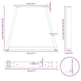 Coffee Table Legs V-Shape 2 pcs Black 28x(42-43.3) cm Steel