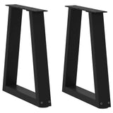 Coffee Table Legs V-Shape 2 pcs Black 38x(42-43.3) cm Steel