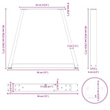 Coffee Table Legs V-Shape 2 pcs Black 38x(42-43.3) cm Steel