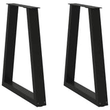 Dining Table Legs V-Shape 2 pcs Black 50x(72-73.3) cm Steel