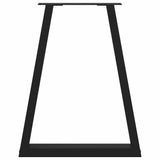 Dining Table Legs V-Shape 2 pcs Black 50x(72-73.3) cm Steel