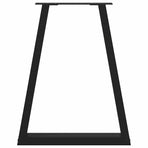 Dining Table Legs V-Shape 2 pcs Black 50x(72-73.3) cm Steel