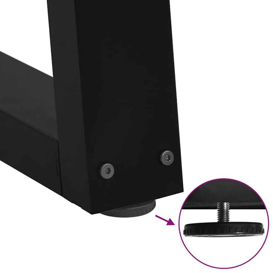 Dining Table Legs V-Shape 2 pcs Black 50x(72-73.3) cm Steel