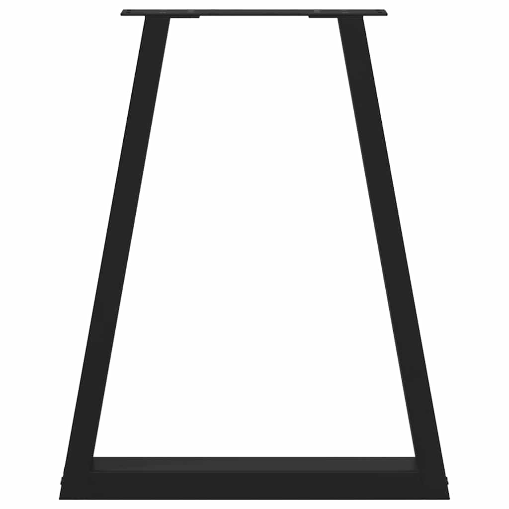 Dining Table Legs V-Shape 2 pcs Black 60x(72-73.3) cm Steel