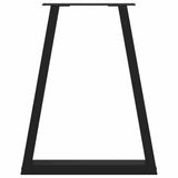 Dining Table Legs V-Shape 2 pcs Black 60x(72-73.3) cm Steel
