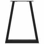 Dining Table Legs V-Shape 2 pcs Black 60x(72-73.3) cm Steel