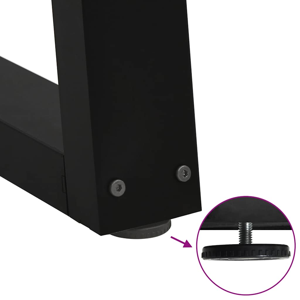 Dining Table Legs V-Shape 2 pcs Black 60x(72-73.3) cm Steel