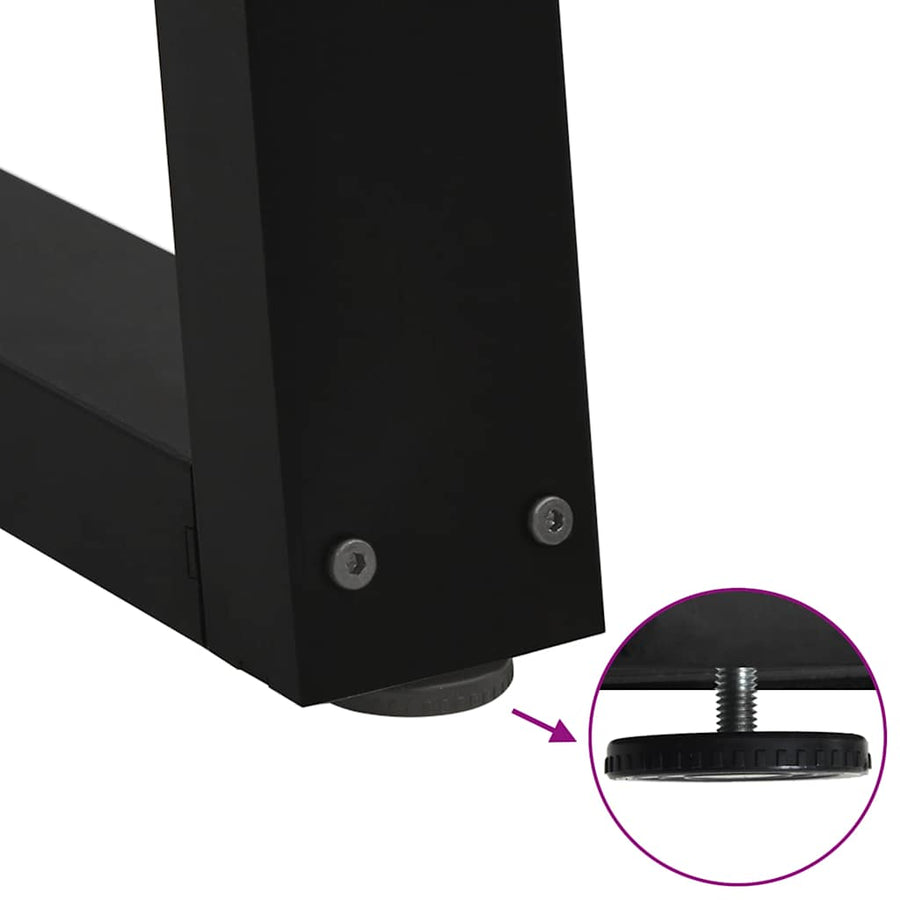 Dining Table Legs V-Shape 2 pcs Black 60x(72-73.3) cm Steel