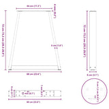 Dining Table Legs V-Shape 2 pcs Black 60x(72-73.3) cm Steel