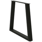 Dining Table Legs V-Shape 2 pcs Black 70x(72-73.3) cm Steel