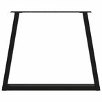 Dining Table Legs V-Shape 2 pcs Black 70x(72-73.3) cm Steel