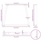 Dining Table Legs V-Shape 2 pcs Black 70x(72-73.3) cm Steel