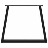 Dining Table Legs V-Shape 2 pcs Black 80x(72-73.3) cm Steel