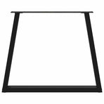 Dining Table Legs V-Shape 2 pcs Black 80x(72-73.3) cm Steel