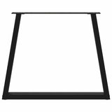 Dining Table Legs V-Shape 2 pcs Black 80x(72-73.3) cm Steel - 45-Degree Angle