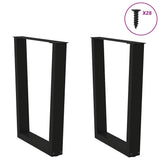 Dining Table Legs V-Shape 2 pcs Black 70x(72-73.3) cm Steel - Top-Down View