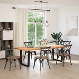 Dining Table Legs V-Shape 2 pcs Black 80x(72-73.3) cm Steel - Front View