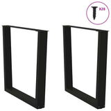 Dining Table Legs V-Shape 2 pcs Black 80x(72-73.3) cm Steel - Top-Down View