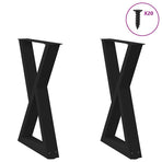 Dining Table Legs 2 pcs Black 60x(72-73.3) cm Steel