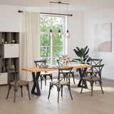 Dining Table Legs 2 pcs Black 60x(72-73.3) cm Steel - Side View