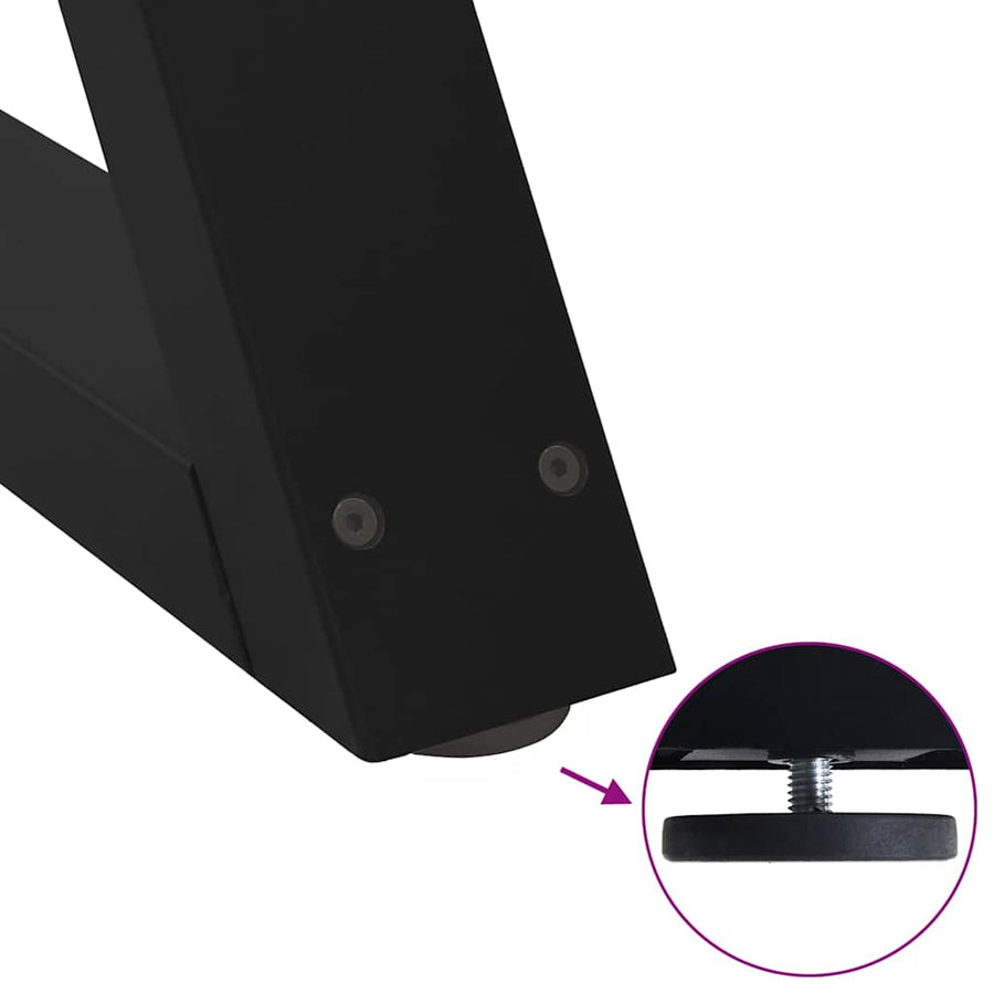 Dining Table Legs 2 pcs Black 70x(72-73.3) cm Steel