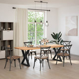 Dining Table Legs 2 pcs Black 80x(72-73.3) cm Steel - Side View