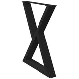 Dining Table Legs 2 pcs Black 80x(72-73.3) cm Steel - Top-Down View