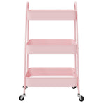 Storage Trolley 3-Tier Pink 42x41.5x77 cm Steel