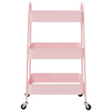 Storage Trolley 3-Tier Pink 42x41.5x77 cm Steel - Top-Down View