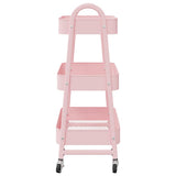 Storage Trolley 3-Tier Pink 42x41.5x77 cm Steel