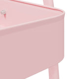 Storage Trolley 3-Tier Pink 42x41.5x77 cm Steel - Close-Up Angle