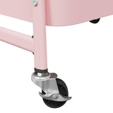 Storage Trolley 3-Tier Pink 42x41.5x77 cm Steel - Low Angle