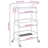 Storage Trolley 3-Tier Pink 42x41.5x77 cm Steel