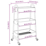 Storage Trolley 3-Tier Pink 42x41.5x77 cm Steel - Extra Image
