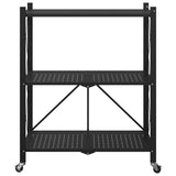Storage Shelf on Wheels Black 71x34x88 cm Steel