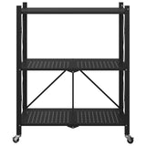 Storage Shelf on Wheels Black 71x34x88 cm Steel - Top-Down View