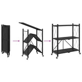Storage Shelf on Wheels Black 71x34x88 cm Steel - Close-Up Angle
