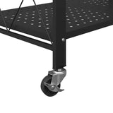Storage Shelf on Wheels Black 71x34x88 cm Steel - Extra Image