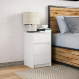 Bedside Cabinet with LED Lights White Engineered Wood - Top-Down View