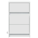 Bedside Cabinet with LED Lights White Engineered Wood