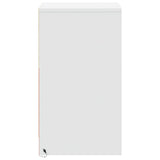 Bedside Cabinet with LED Lights White Engineered Wood - Close-Up Angle