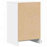 Bedside Cabinet with LED Lights White Engineered Wood - Low Angle