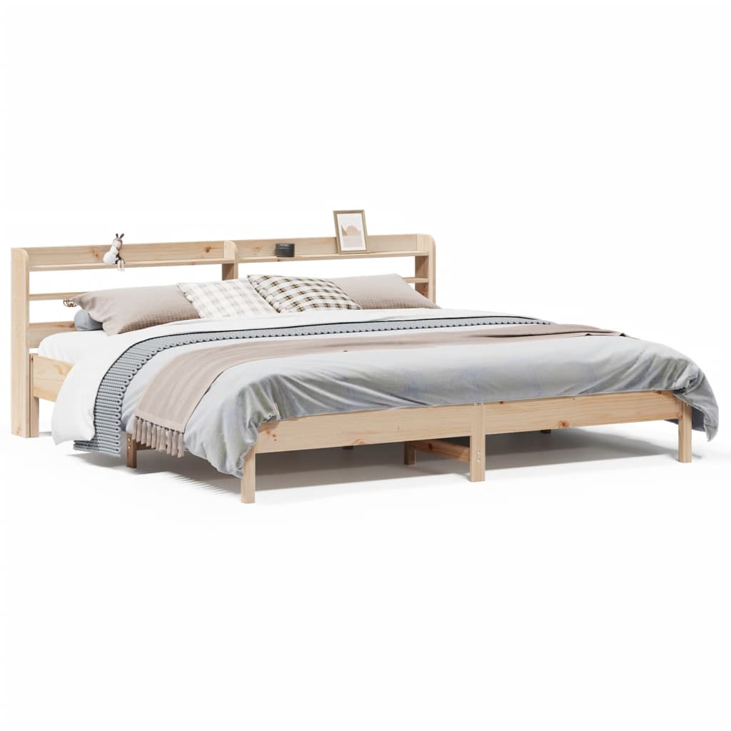 Bed Frame without Mattress 180x200 cm Solid Wood Pine