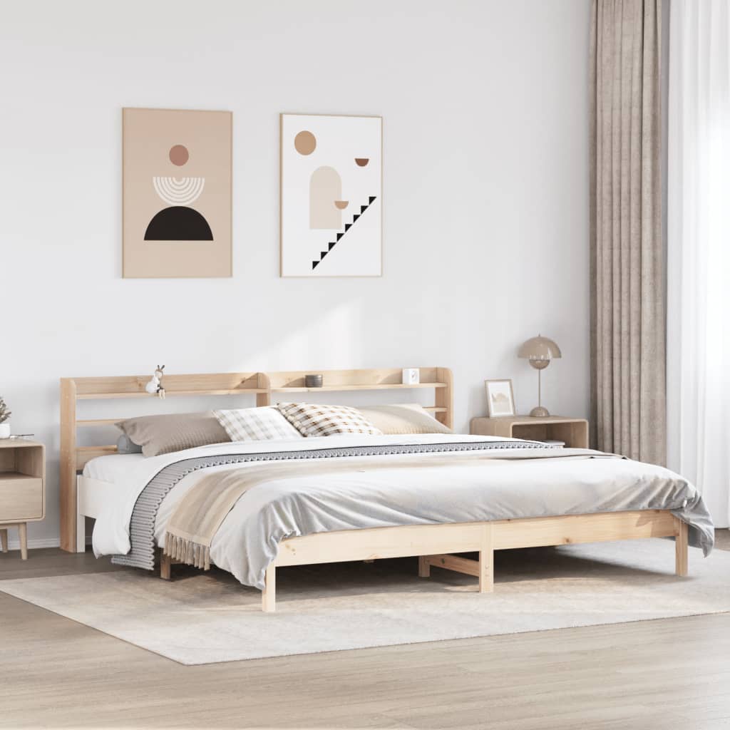 Bed Frame without Mattress 180x200 cm Solid Wood Pine